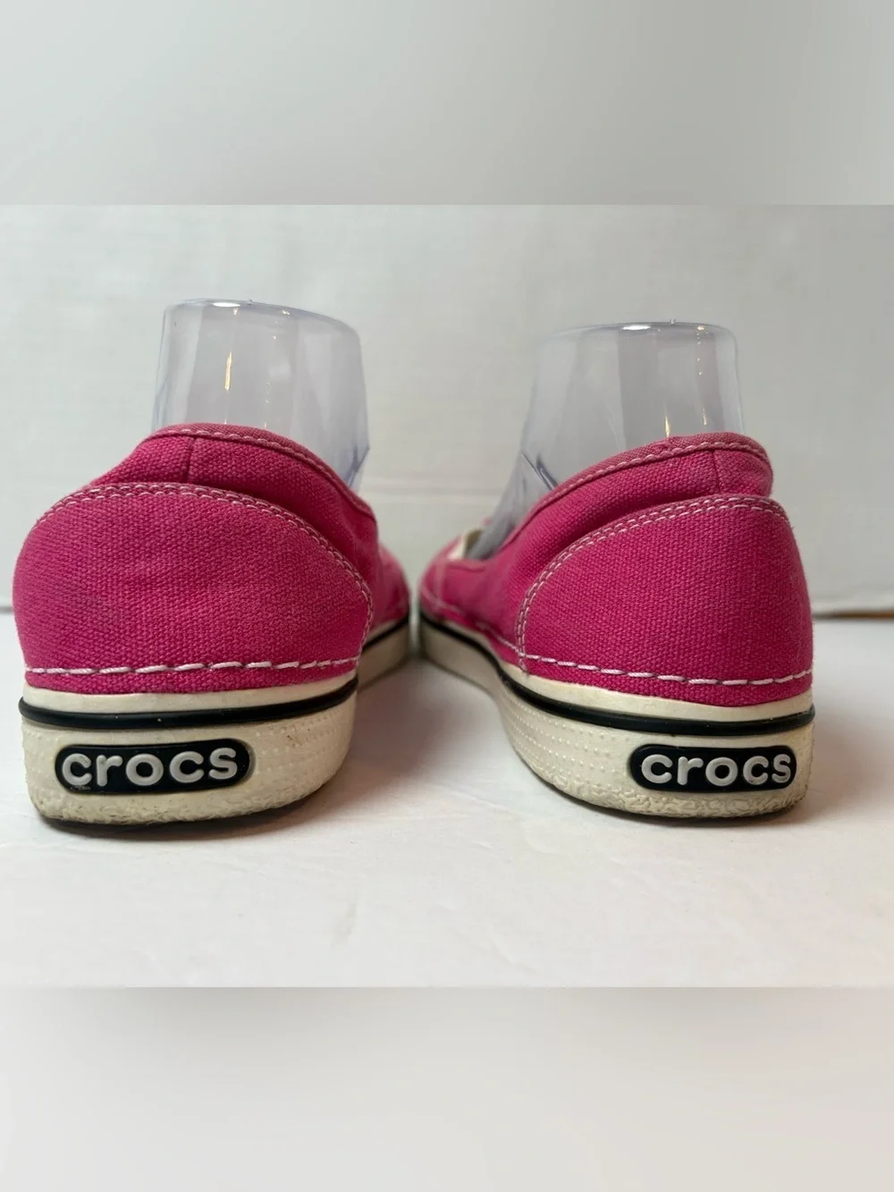Crocs Women’s Hot Pink Hover Slip-on Canvas Sneakers Size 9